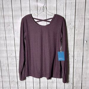 Market & spruce purple Aundrina performance criss cross back top size Small
